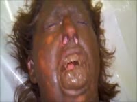 MILF gets a poop facial